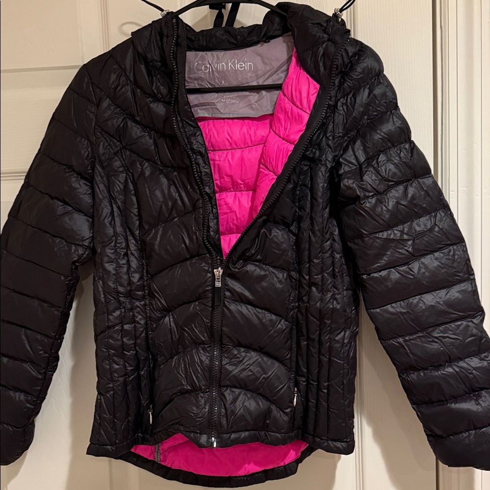 Calvin Klein Black Jacket with Pink Interior